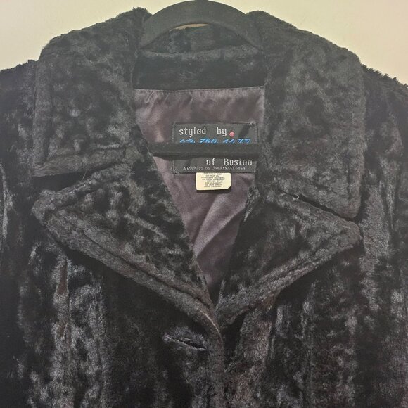 Vintage 1960s Black Faux Fur Coat Women's Size M - Picture 4 of 13